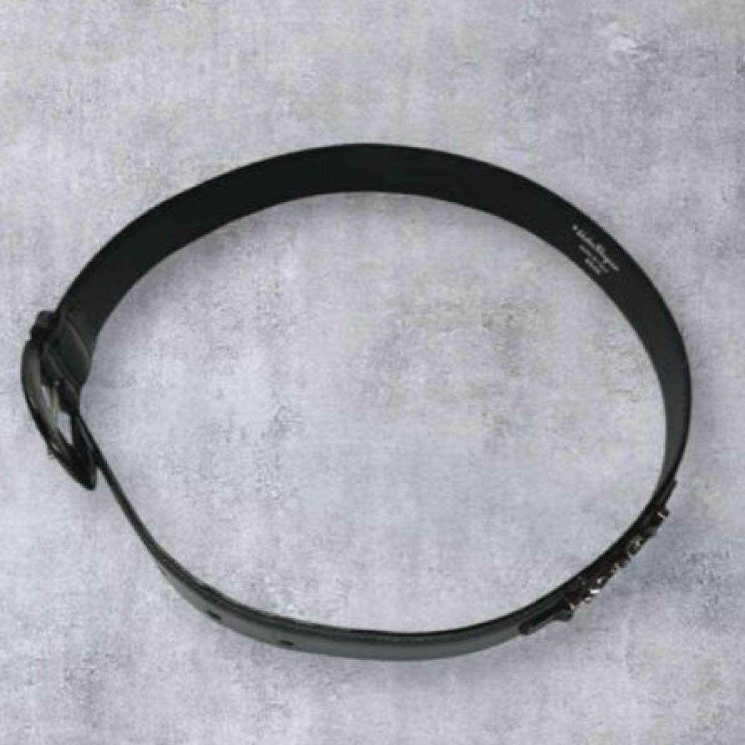 【サルバトーレフェラガモ】ダブルガンチーニ レザー ベルト シルバー金具　正規品