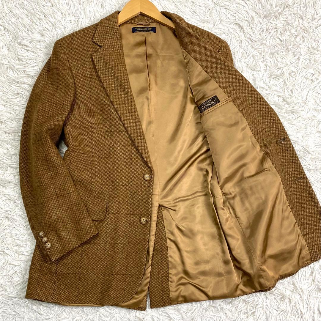 キャメル100%✨USA製ブルックスブラザーズヴィンテージツイードジャケットXL