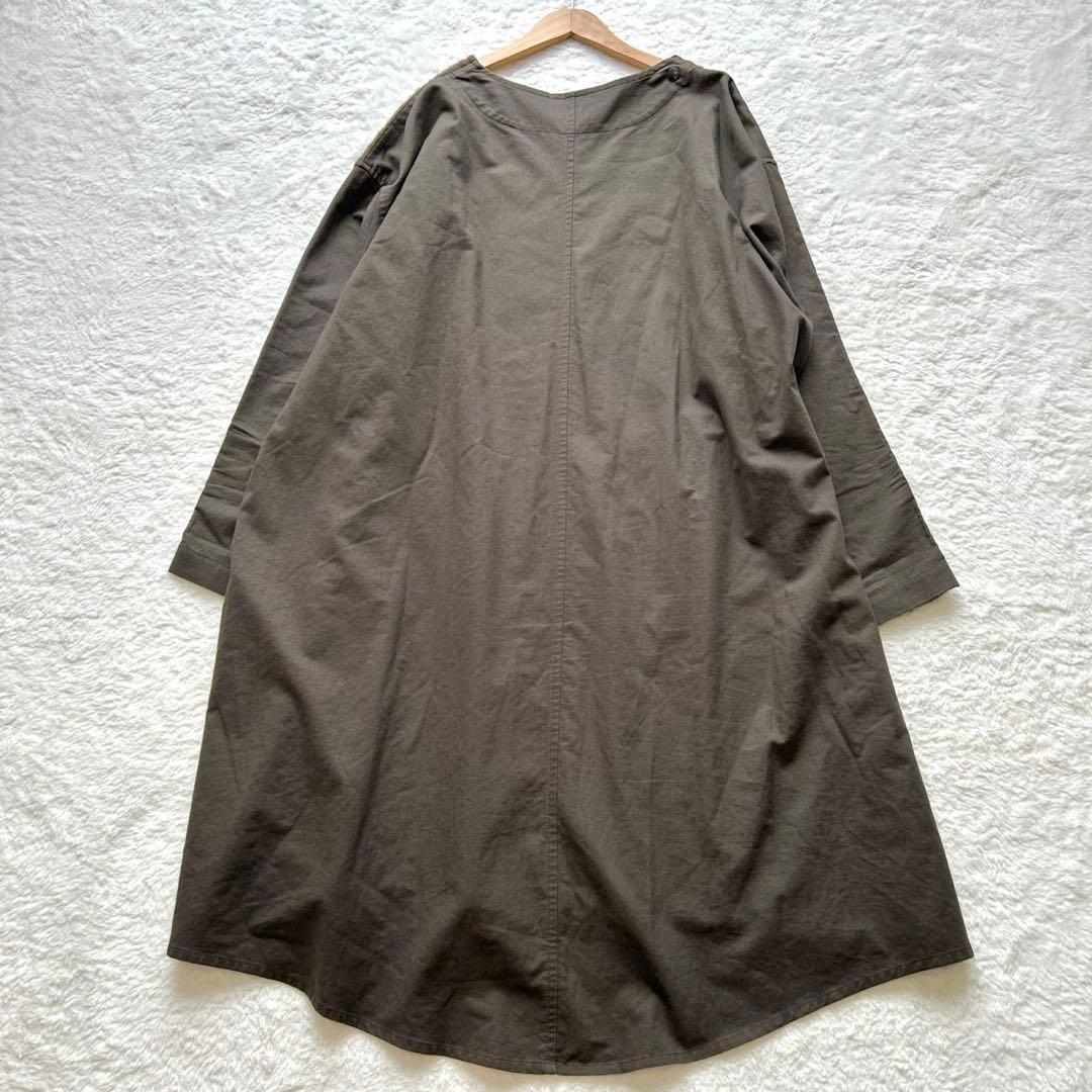 【美品】Y’s ワイズ　異素材　ウール モヘアワンピース　変形　カーキ