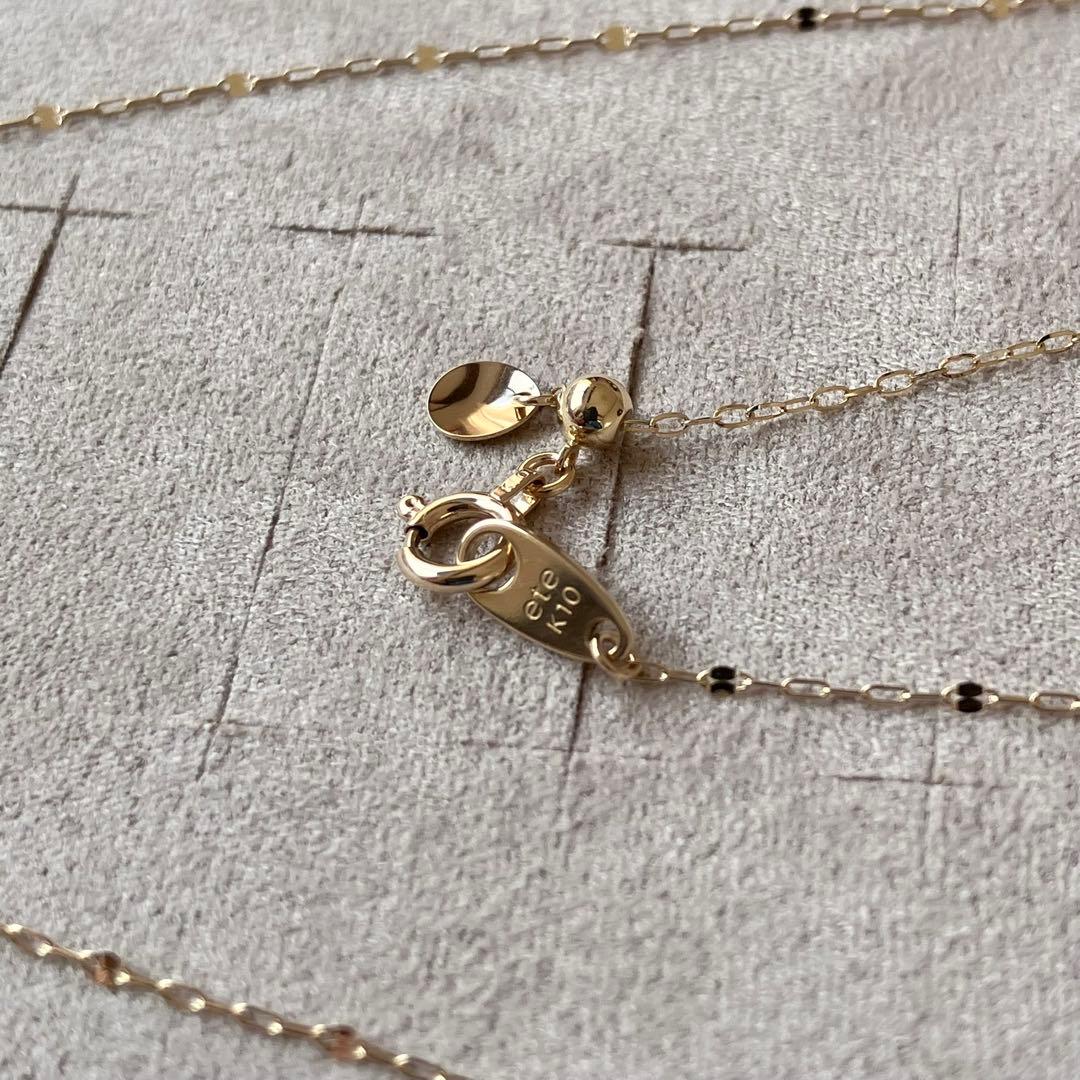 新品未使用 ete エテ K10YGペタルチェーンネックレス イエローゴールド