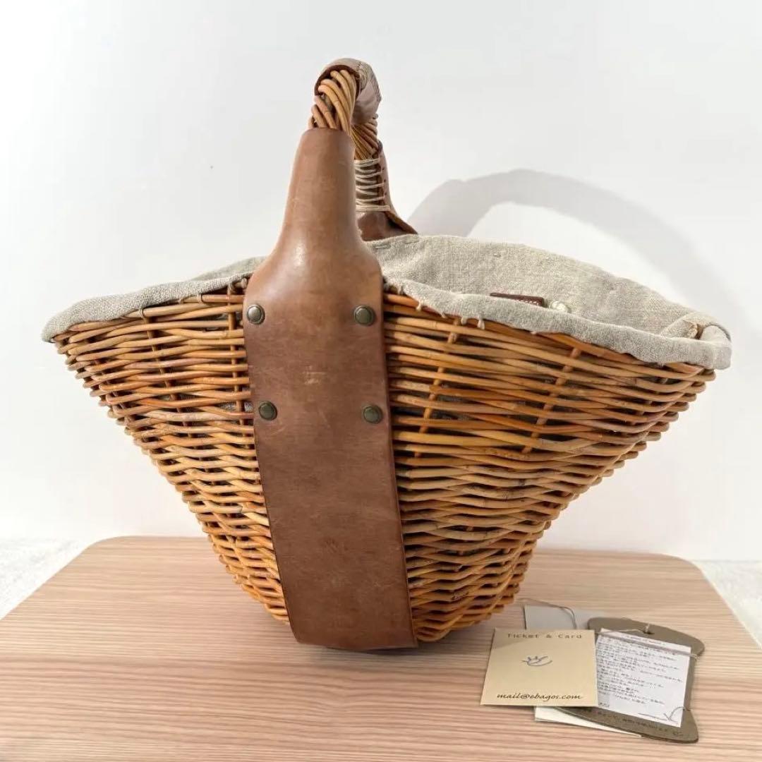 【美品✨️】eb.a.gos エバゴス オイルショルダー 1本手 かごバッグ 紅籐