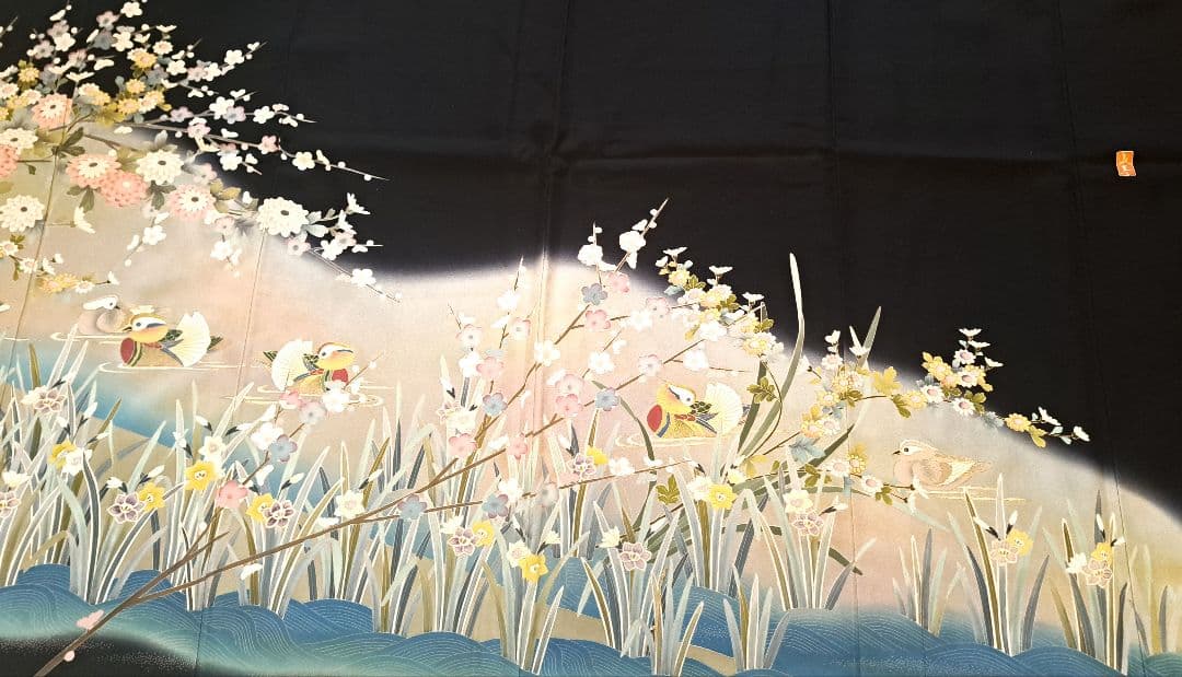 美品❇️本加賀友禅作家物　暈し染め　比翼仕立て５つ紋　フルセット