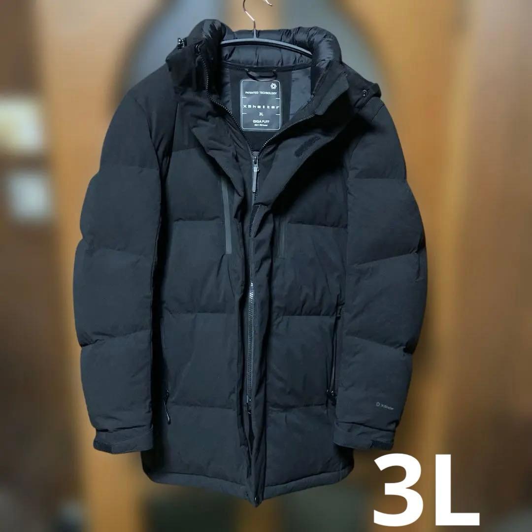 ワークマン　エックスシェルター　プレミアム　ギガパフダウンコート　ブラック 3L