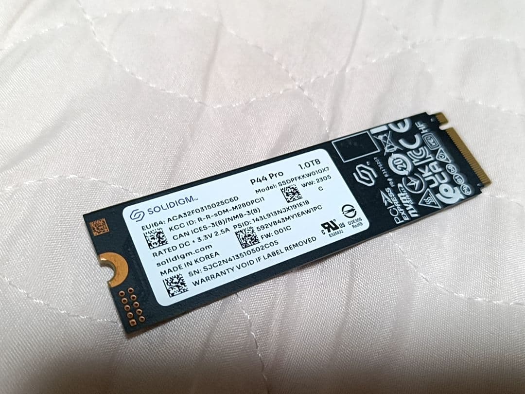 ソリダイム M.2 SSD 1TB P44 Pro NVMe PCIe Gen4