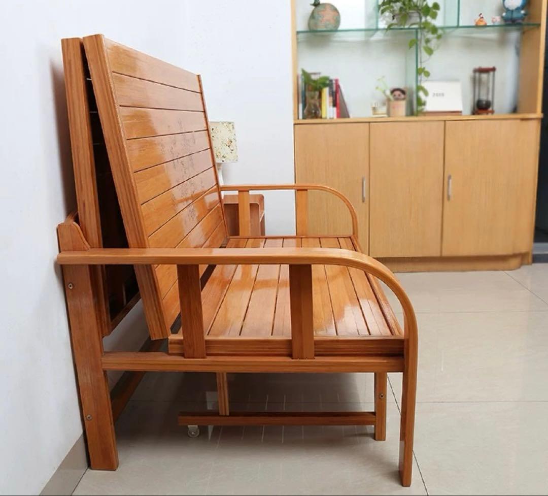 ソファ　木製ソファベッド 引き出し付き　折りたたみ ソファベッド