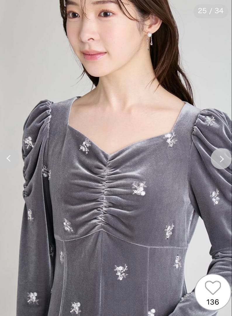 ⭐︎値下げ希望者1時間限定価格⭐︎ネット完売【CELFORD】刺繍ベロアワンピース