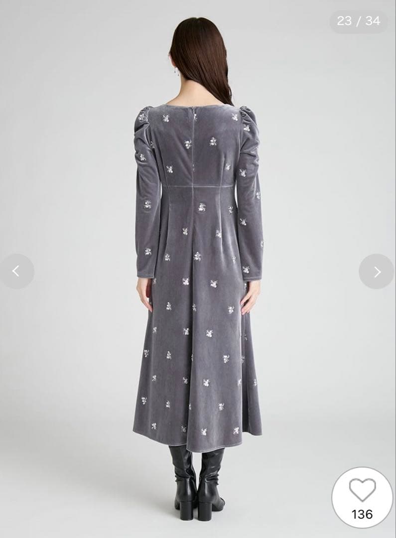 ⭐︎値下げ希望者1時間限定価格⭐︎ネット完売【CELFORD】刺繍ベロアワンピース