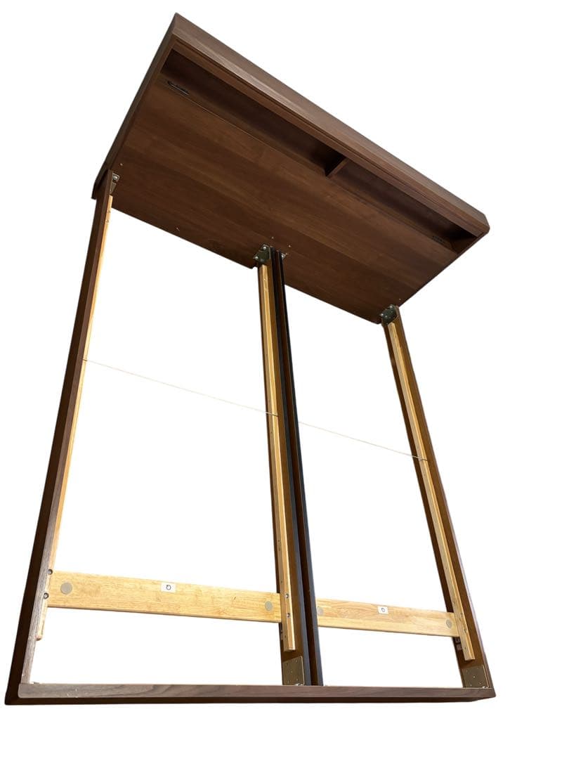 クイーンベッドフレーム 木製スラット LEDライト付き