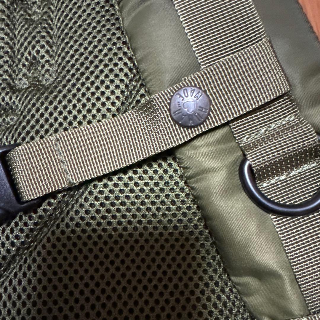 HUMAN MADE カーキ バックパック カラビナ付き