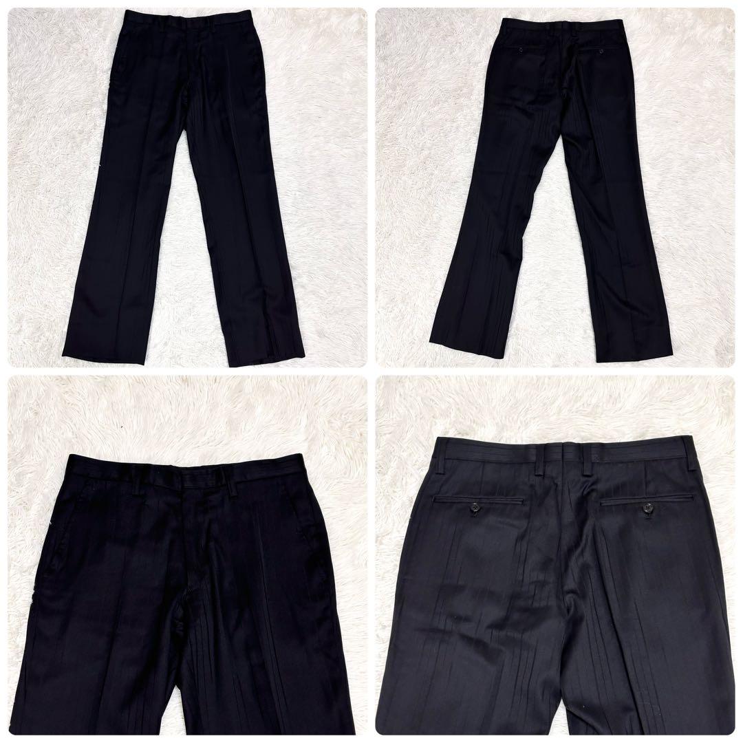 【ウールシルク 美品✨】エポカウォモ フォーマルセットアップスーツ 黒 水牛釦