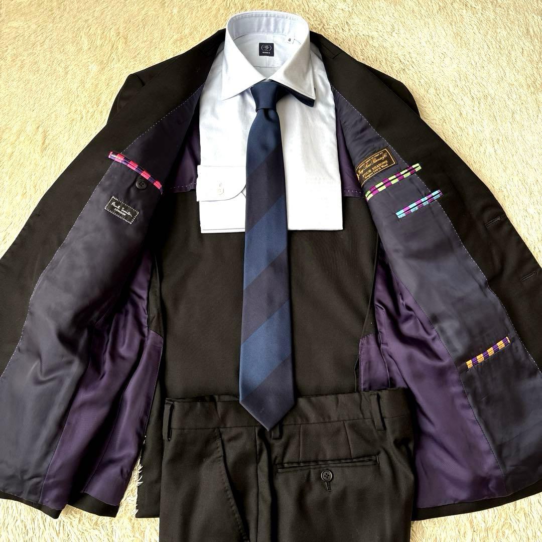 ポールスミス ロロピアーナ生地 スーツ セットアップ ポケット花柄 裏地パープル