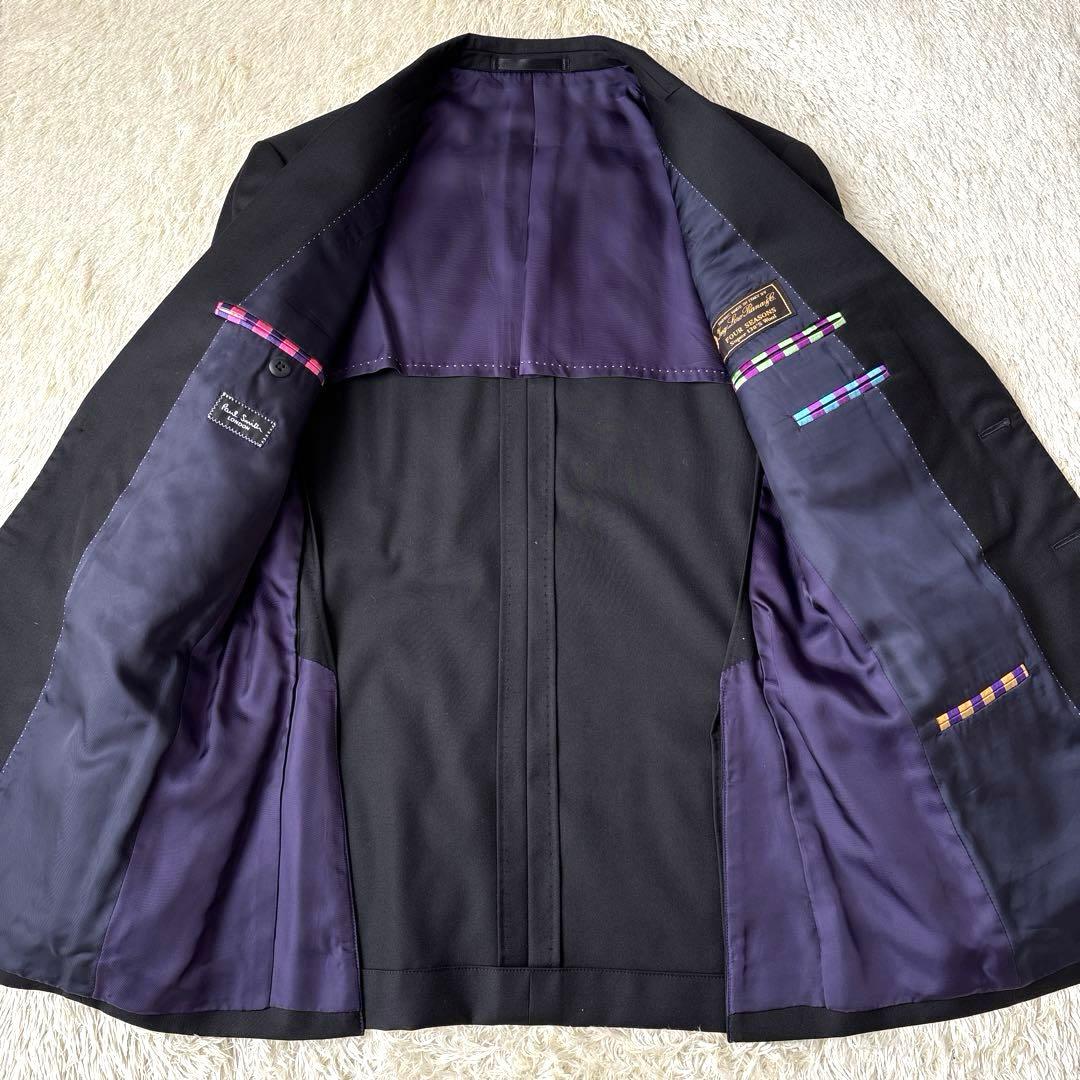 ポールスミス ロロピアーナ生地 スーツ セットアップ ポケット花柄 裏地パープル