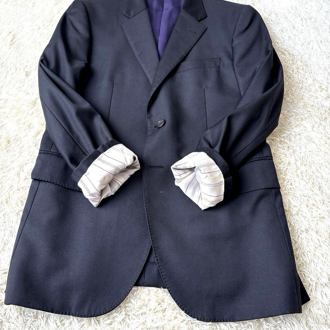 ポールスミス ロロピアーナ生地 スーツ セットアップ ポケット花柄 裏地パープル