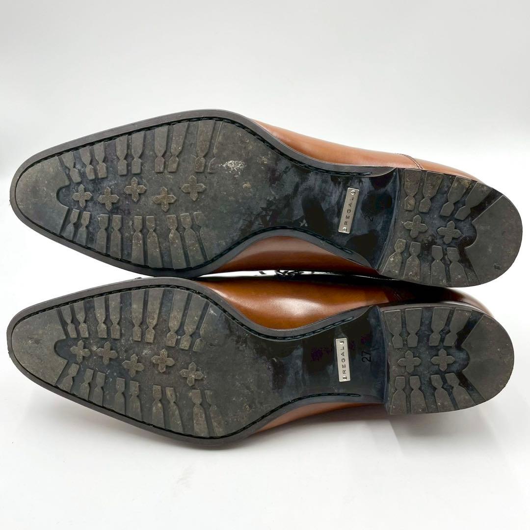 リーガル ドレスビジネス ストレートチップ ブラウン 27 箱付き Y1343