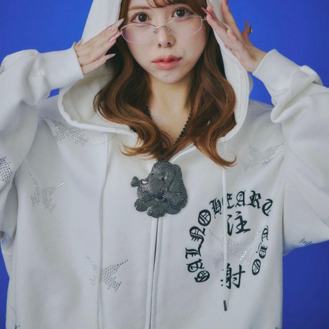 GALFY ガルフィー ピカピカ注射器パーカー 白 オフホワイト 中型犬 L