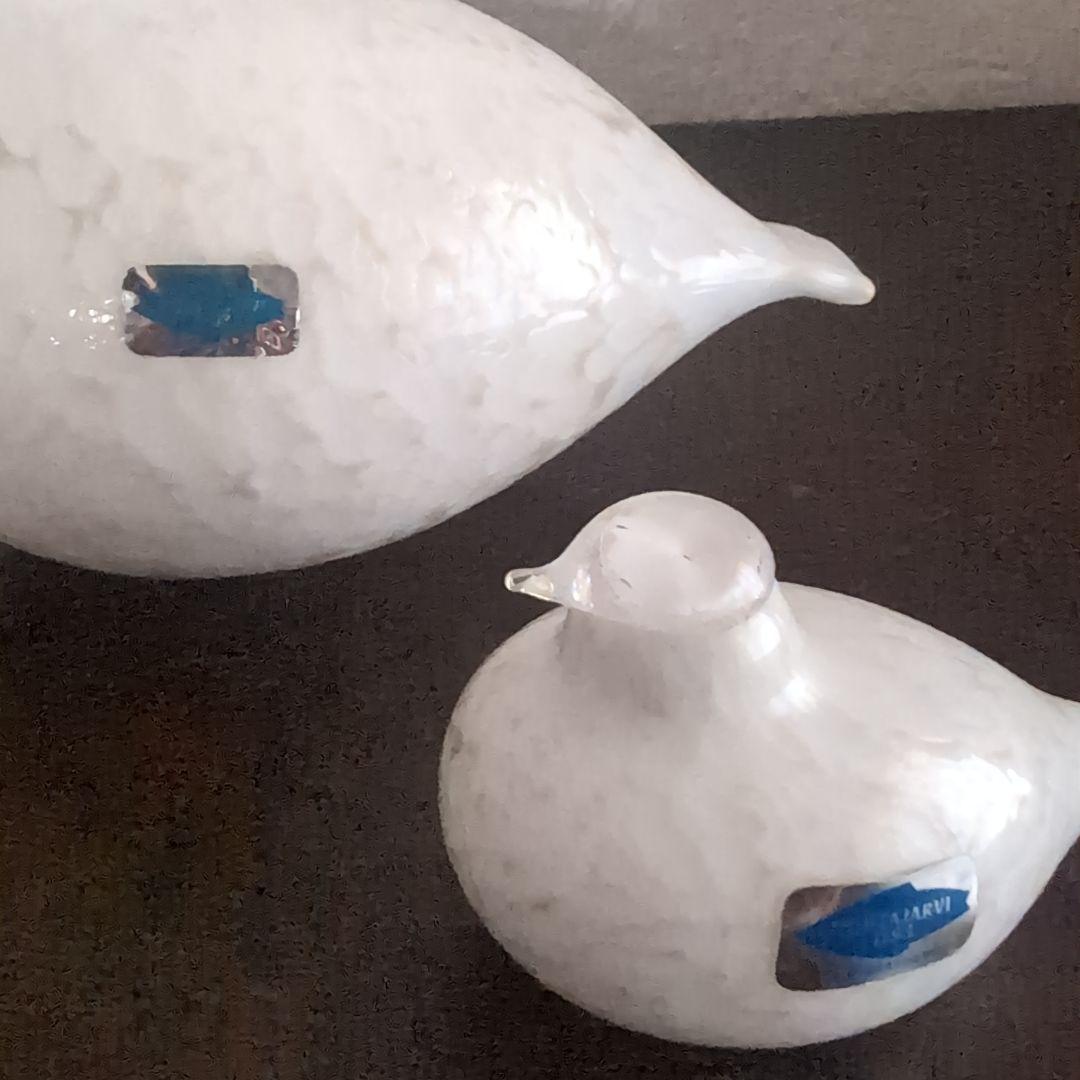 ヌータヤルヴィ　バード　アートガラス　置物　フィンランド　北欧ヴィンテージ　2個