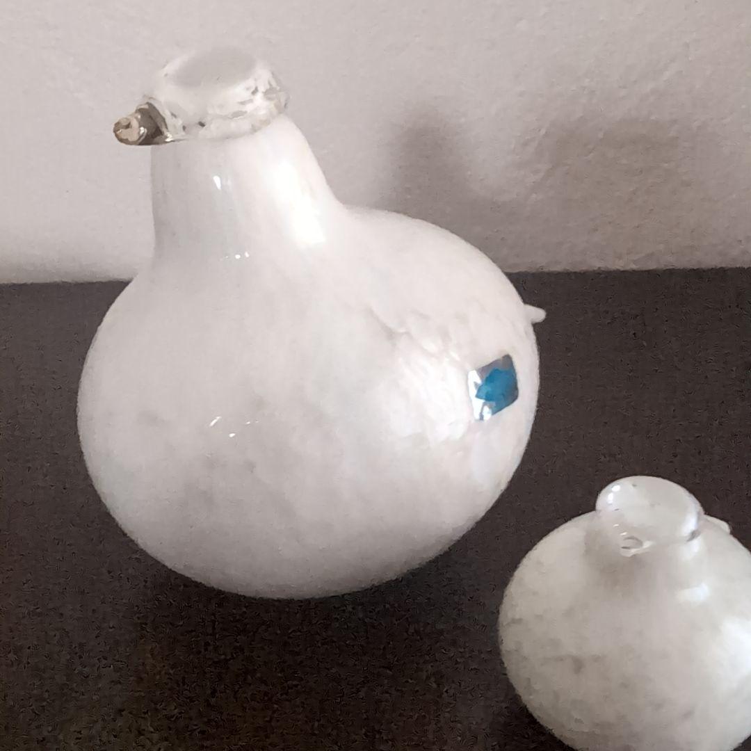 ヌータヤルヴィ　バード　アートガラス　置物　フィンランド　北欧ヴィンテージ　2個