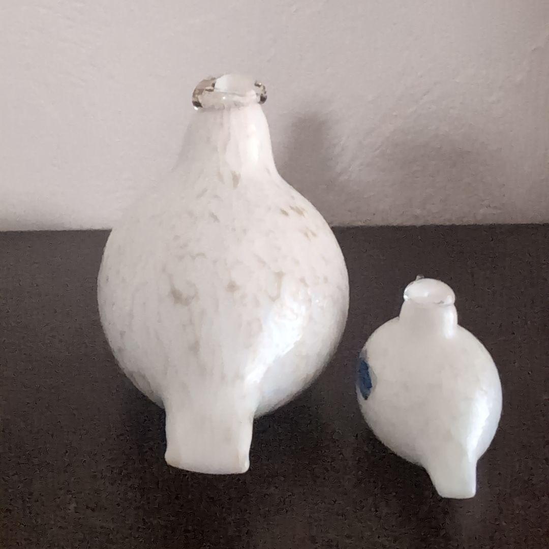 ヌータヤルヴィ　バード　アートガラス　置物　フィンランド　北欧ヴィンテージ　2個