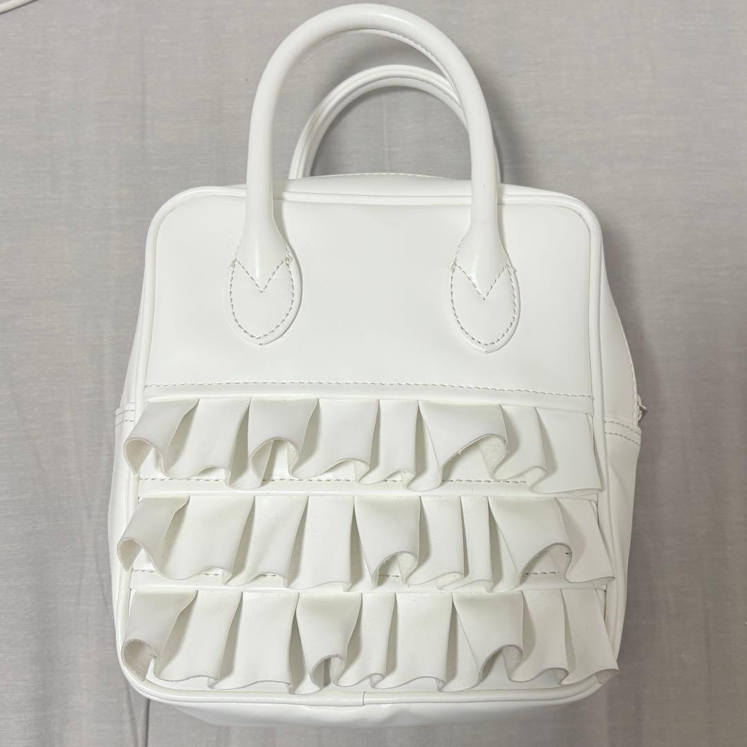 コムデギャルソンガール フリル ハンドバッグ ホワイト