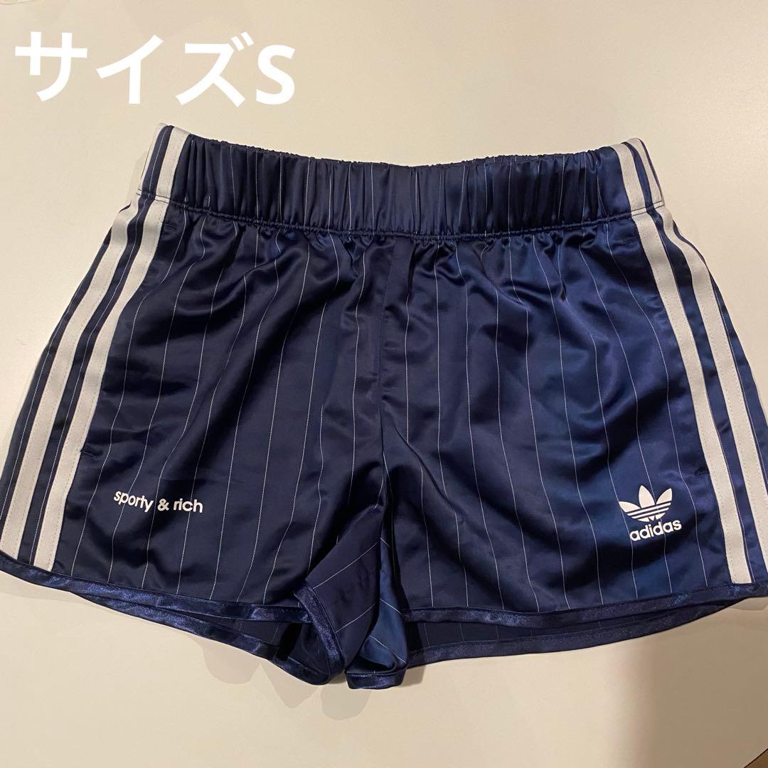 adidas sporty&rich ネイビー ショーツ S