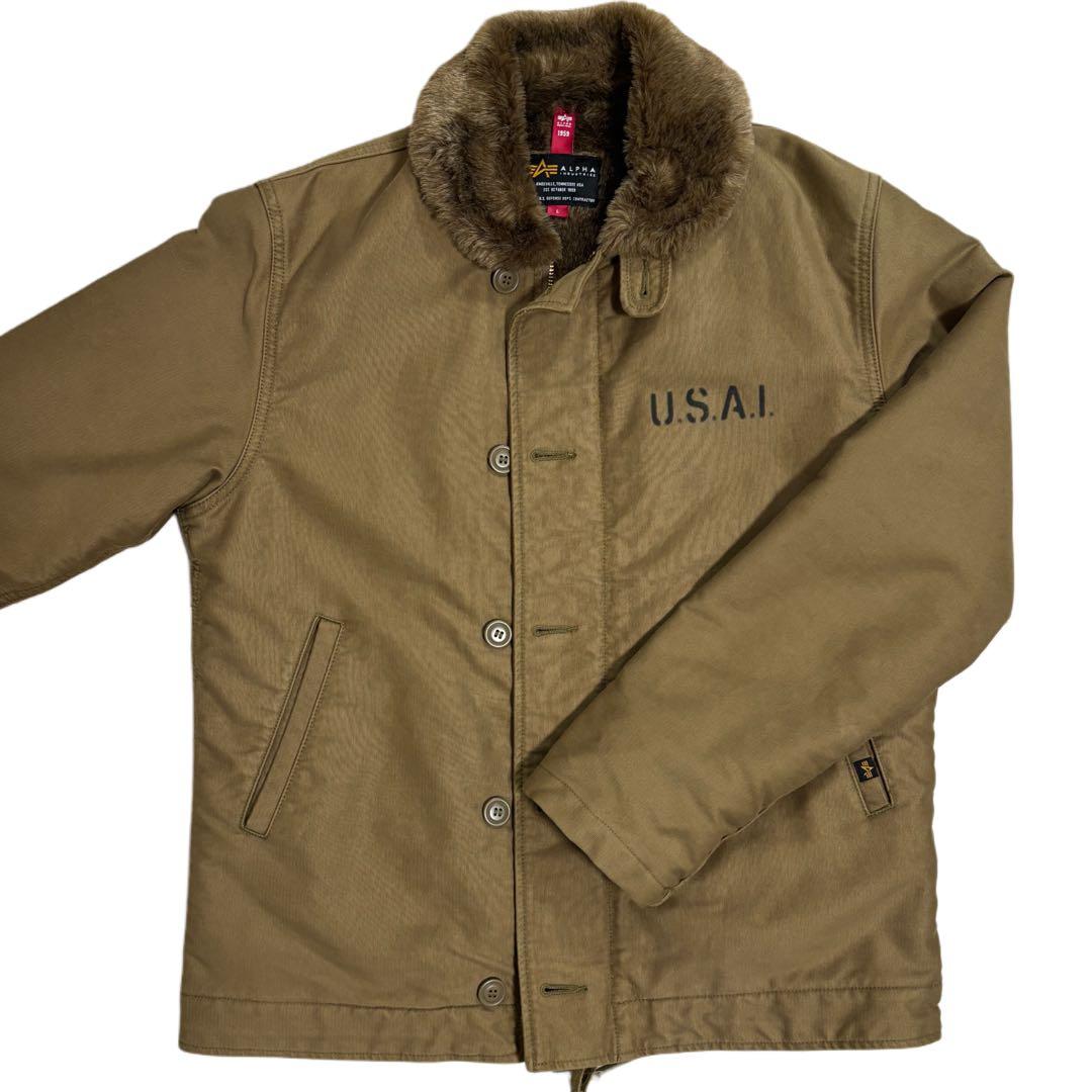 N1デッキジャケット　アルファ社製　ミリタリージャケット　古着　L ALPHA