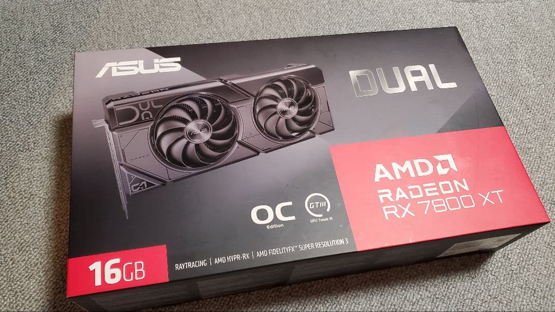 RX7800XT 新品未開封 16GB GDDR6 購入時レシート付 ASUS