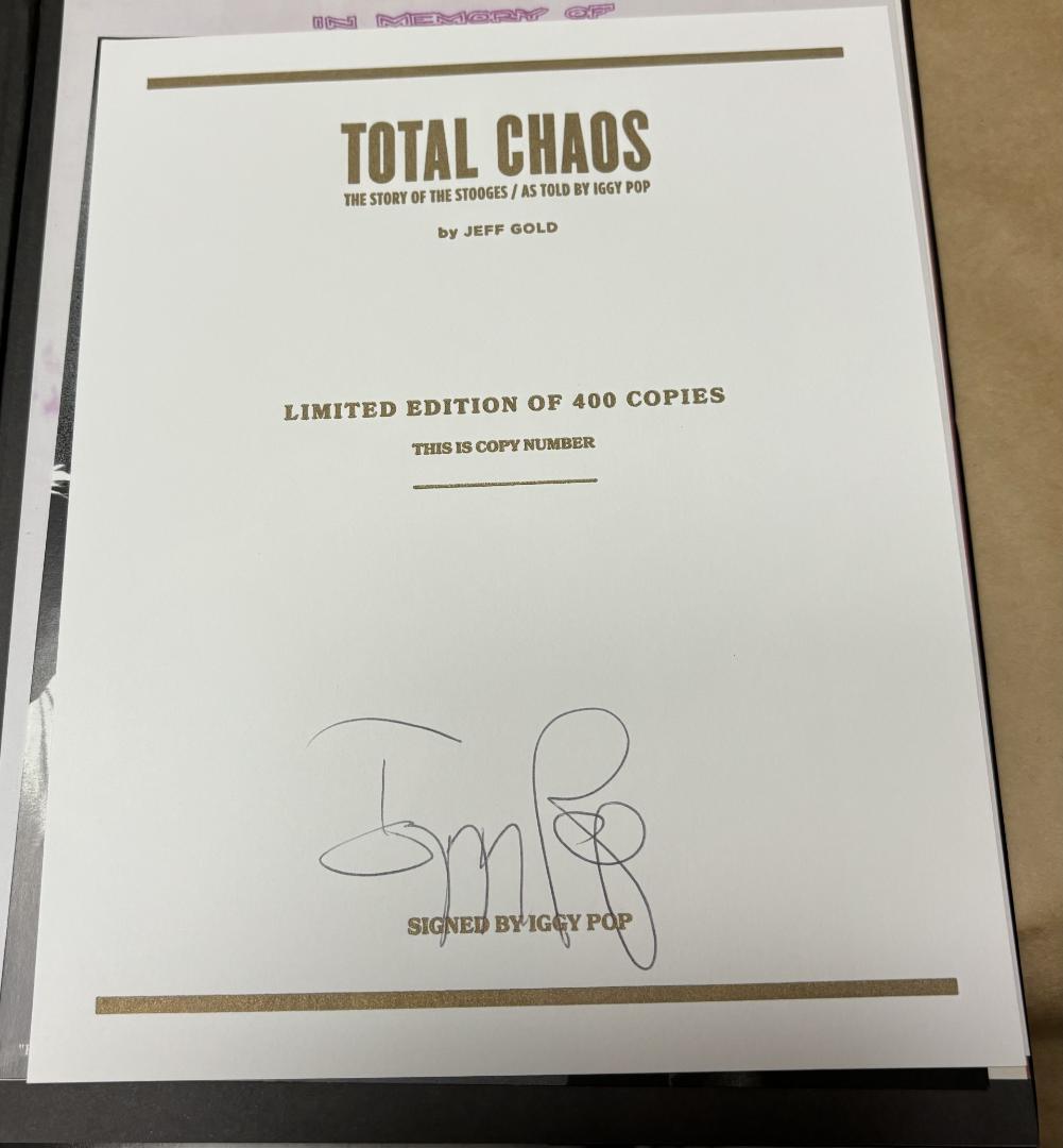 Iggy Pop:Total Chaos The Stooges 限定本サイン付