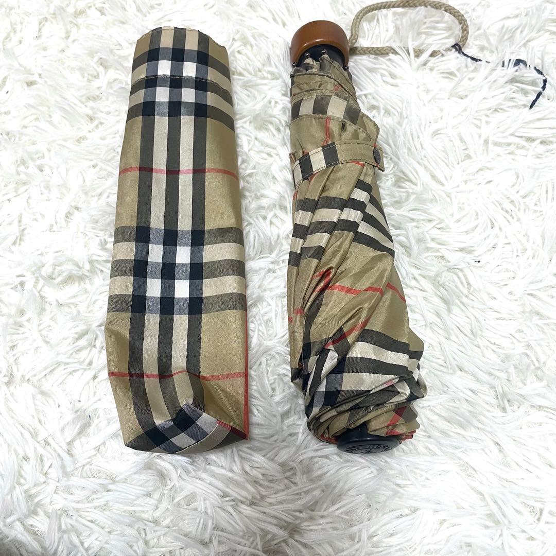 美品　BURBERRY チェック柄 イギリス製　折りたたみ傘