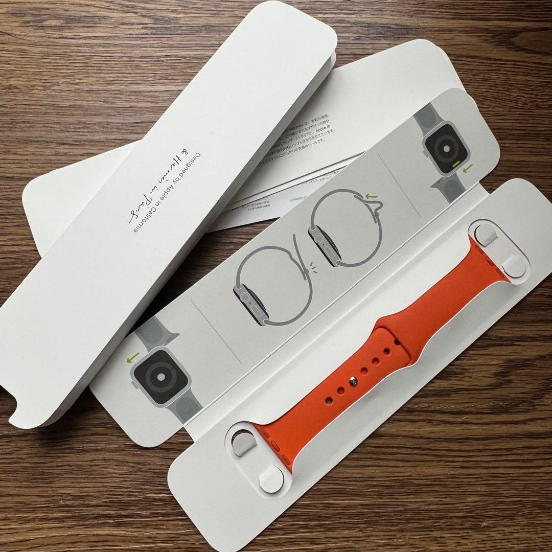 2492 Apple Watch エルメス　オレンジ　スポーツバンド　ラバー
