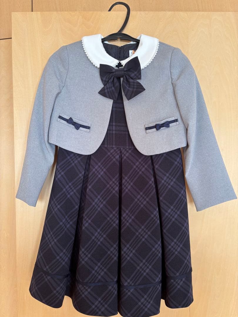 【美品】CHOPIN 格子柄アンサンブル ワンピース 120