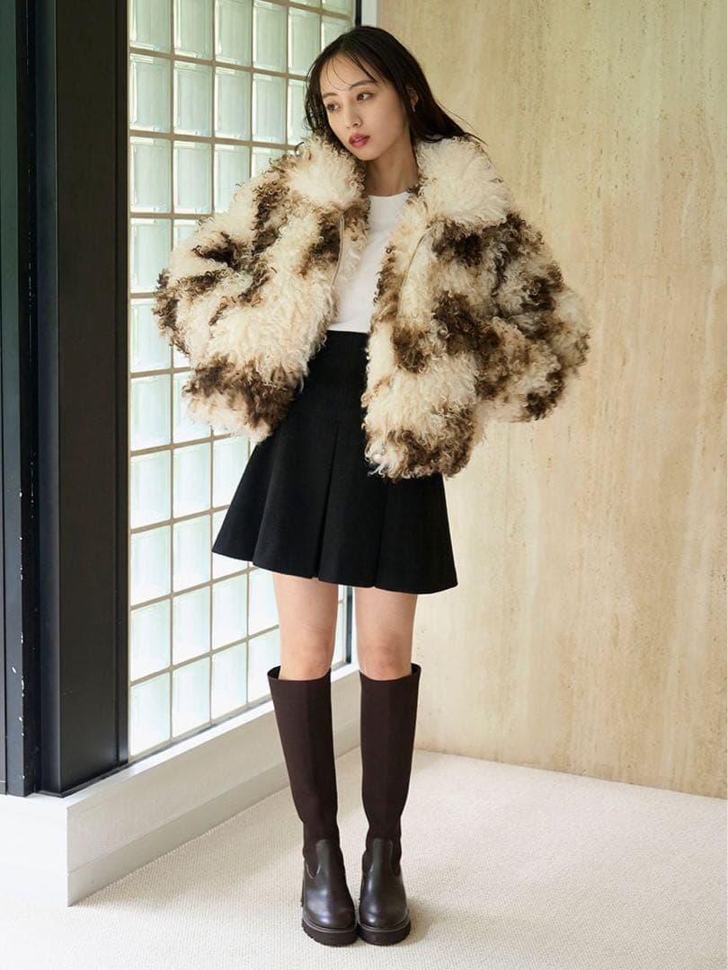 【SNIDEL】ファーショートコート：MIX