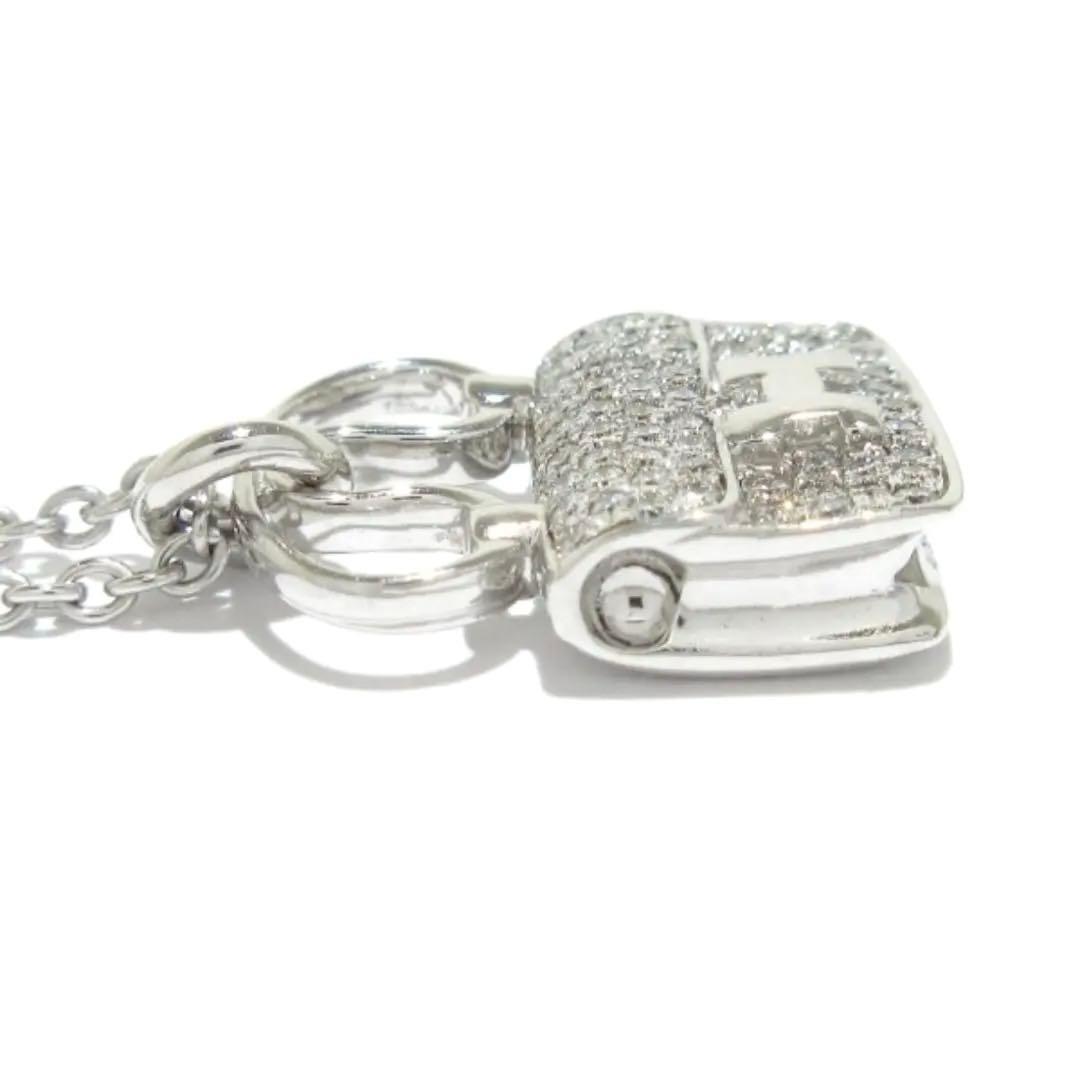 HERMES ネックレス アミュレットコンスタンス K18WG×ダイヤモンド美品