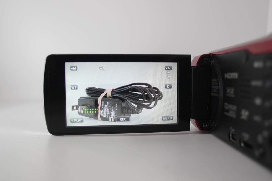 動作OK （極美品）JVC GZ-HM199-R ビデオカメラ　赤　RED