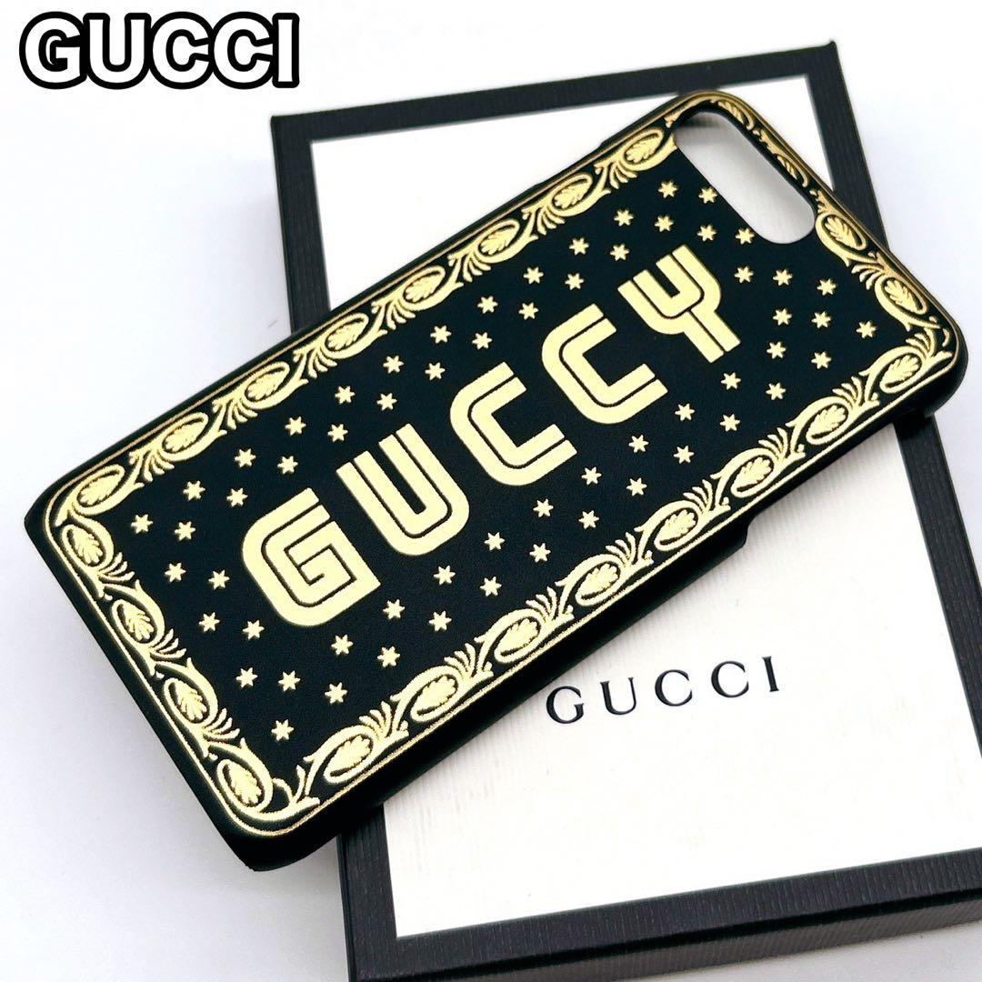 GUCCI グッチ GUCCY スターフレーム iPhone7+/8+ケース 黒