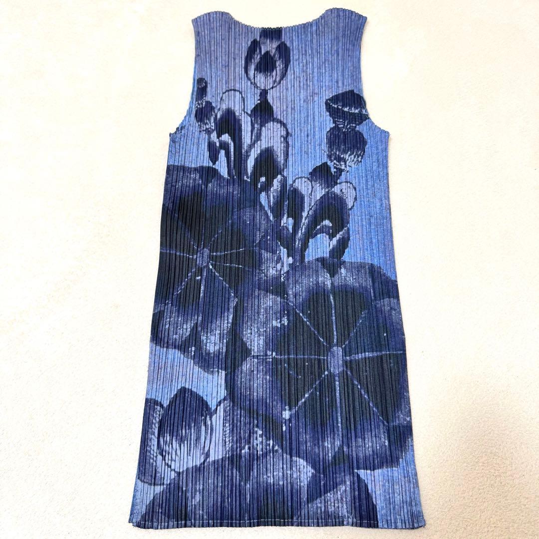 美品✨PLEATS PLEASE 鯉　和柄　日本画　プリーツ　ネイビー　トップス