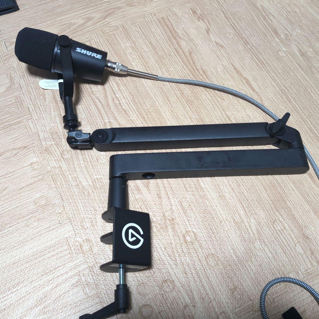 【美品】SHURE MV7X ダイナミックマイク + エルゴトロン マイクアーム