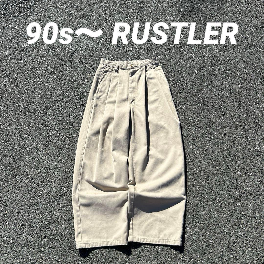 極太 裾幅24cm 2タック 90s 〜 RUSTLER チノパン メキシコ製