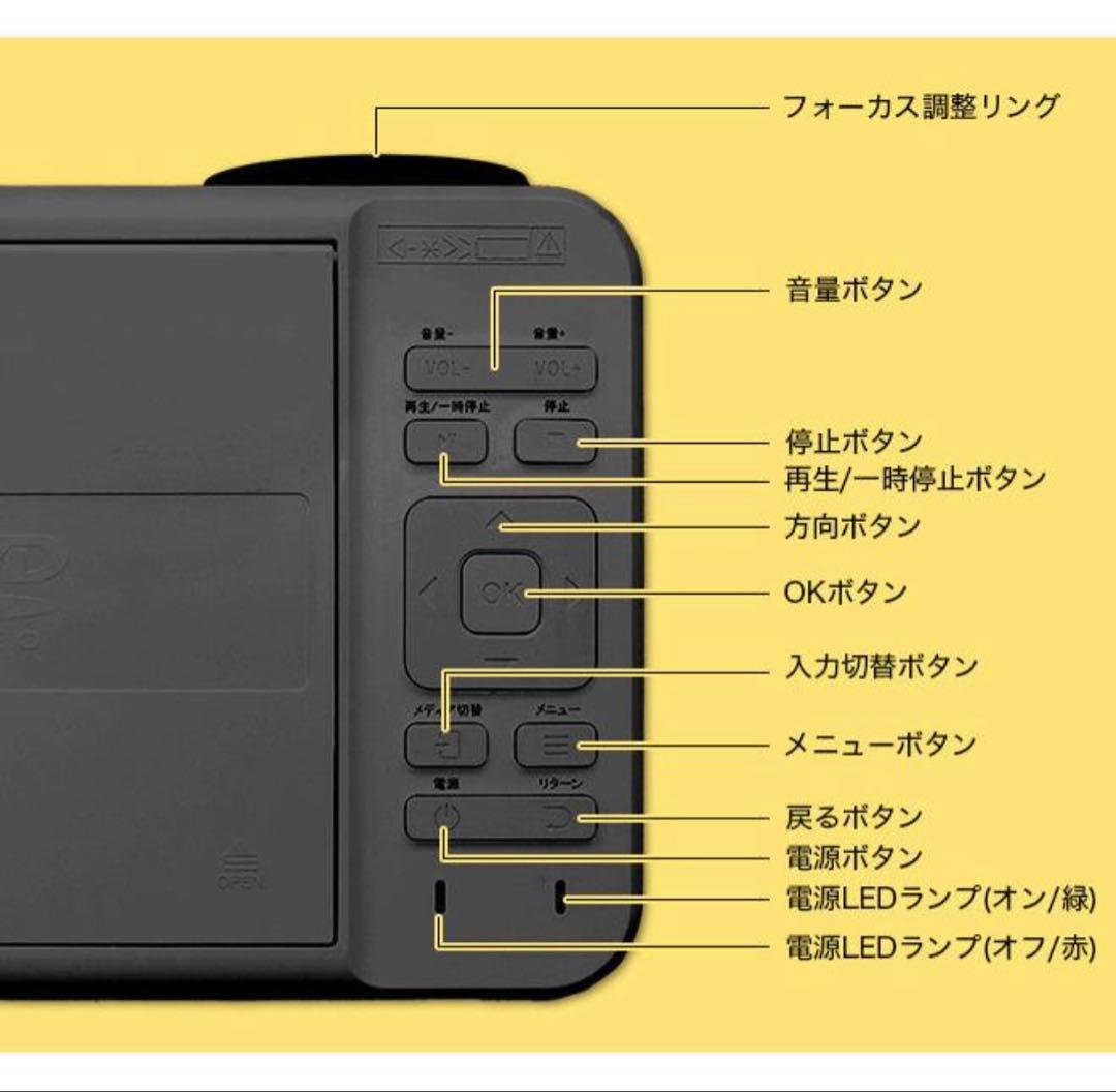 RA-PD080 DVDプロジェクター 本体　赤　三脚おまけ