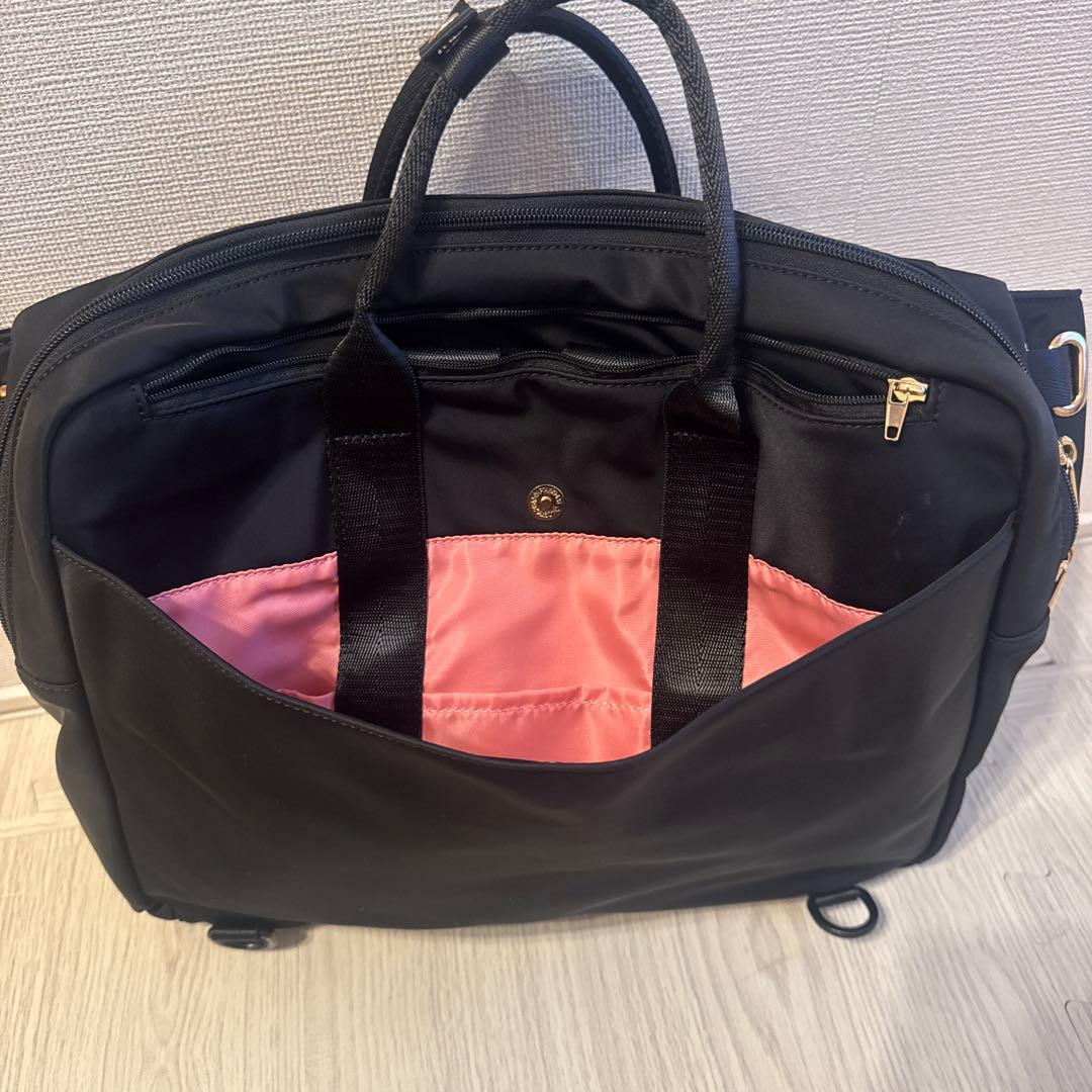 【美品】セレーンエテール　ブラック ビジネスバッグ ショルダーストラップ付き