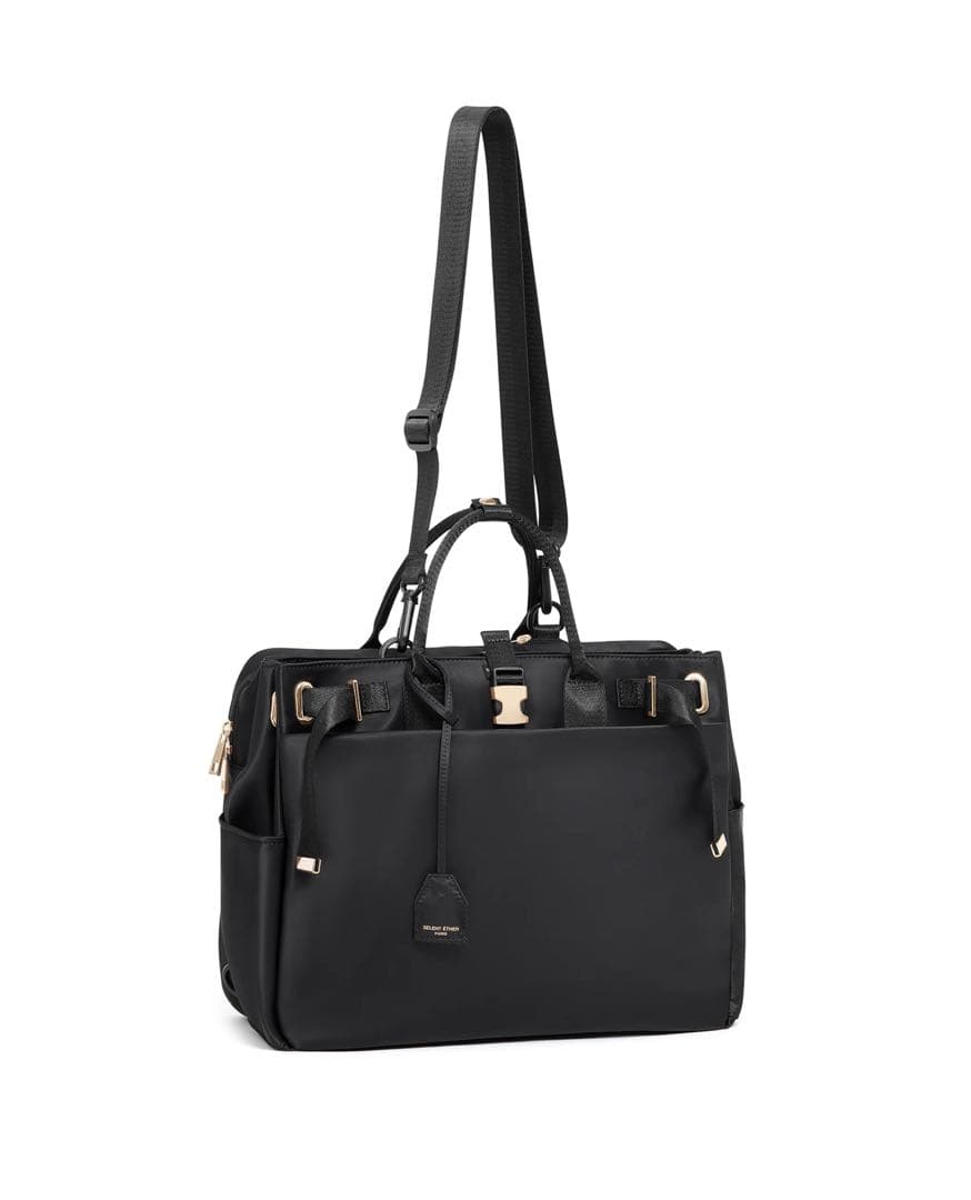 【美品】セレーンエテール　ブラック ビジネスバッグ ショルダーストラップ付き