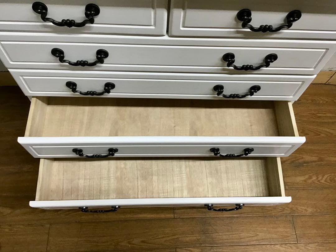 管295☆フレンチスタイル☆白家具☆5段チェスト