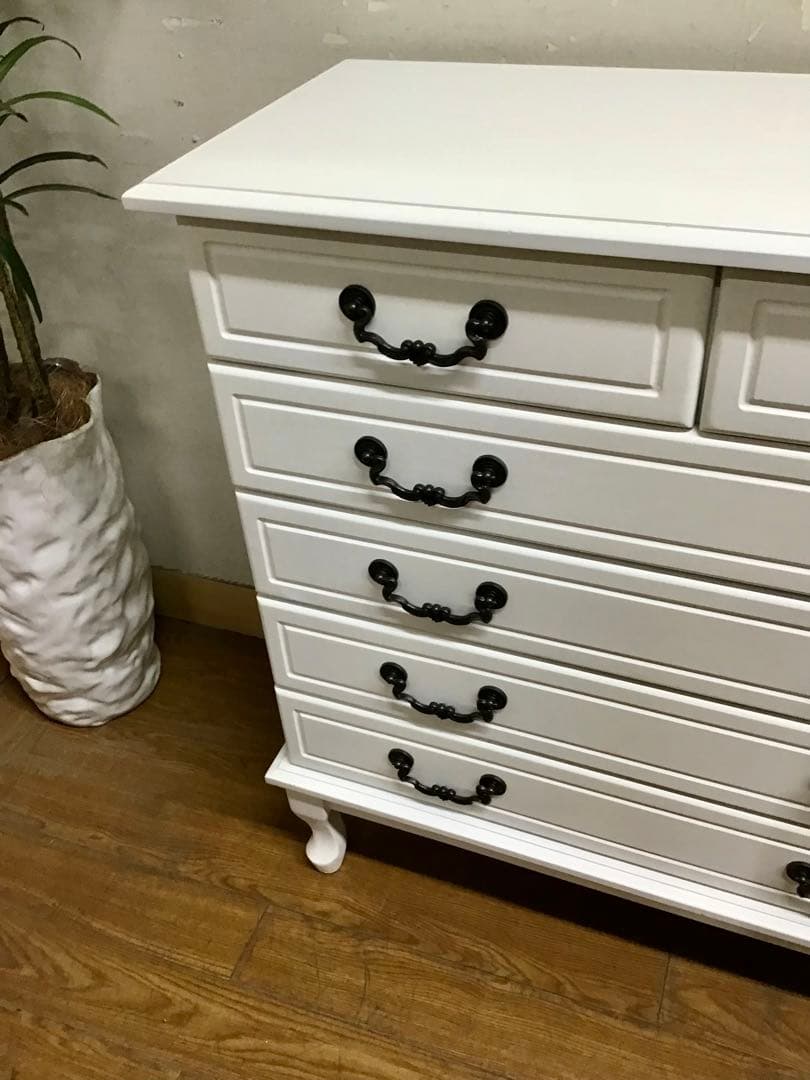 管295☆フレンチスタイル☆白家具☆5段チェスト
