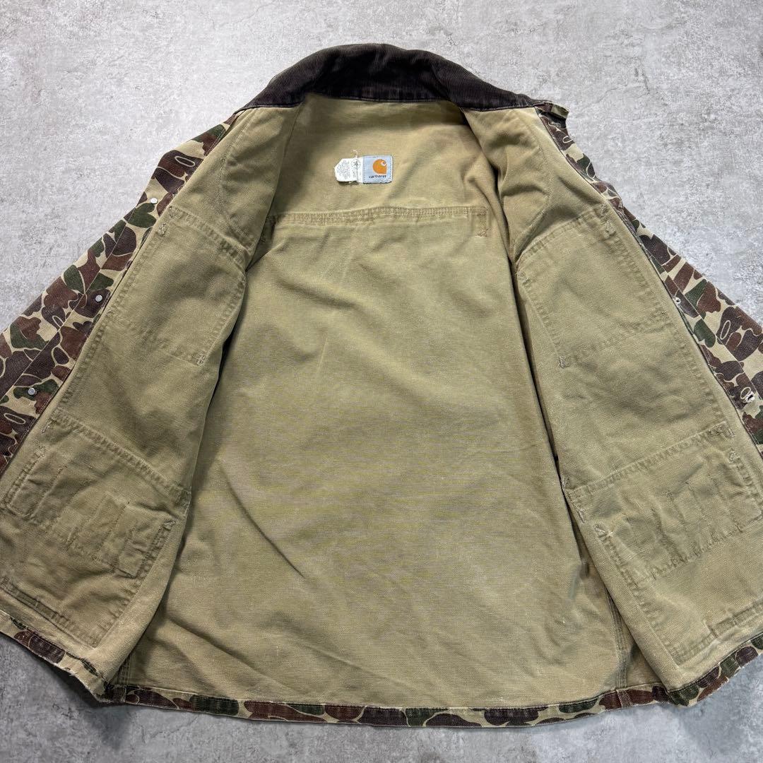 激レア80s■カーハート【L】USA製ハンティングジャケット カバーオール 迷彩