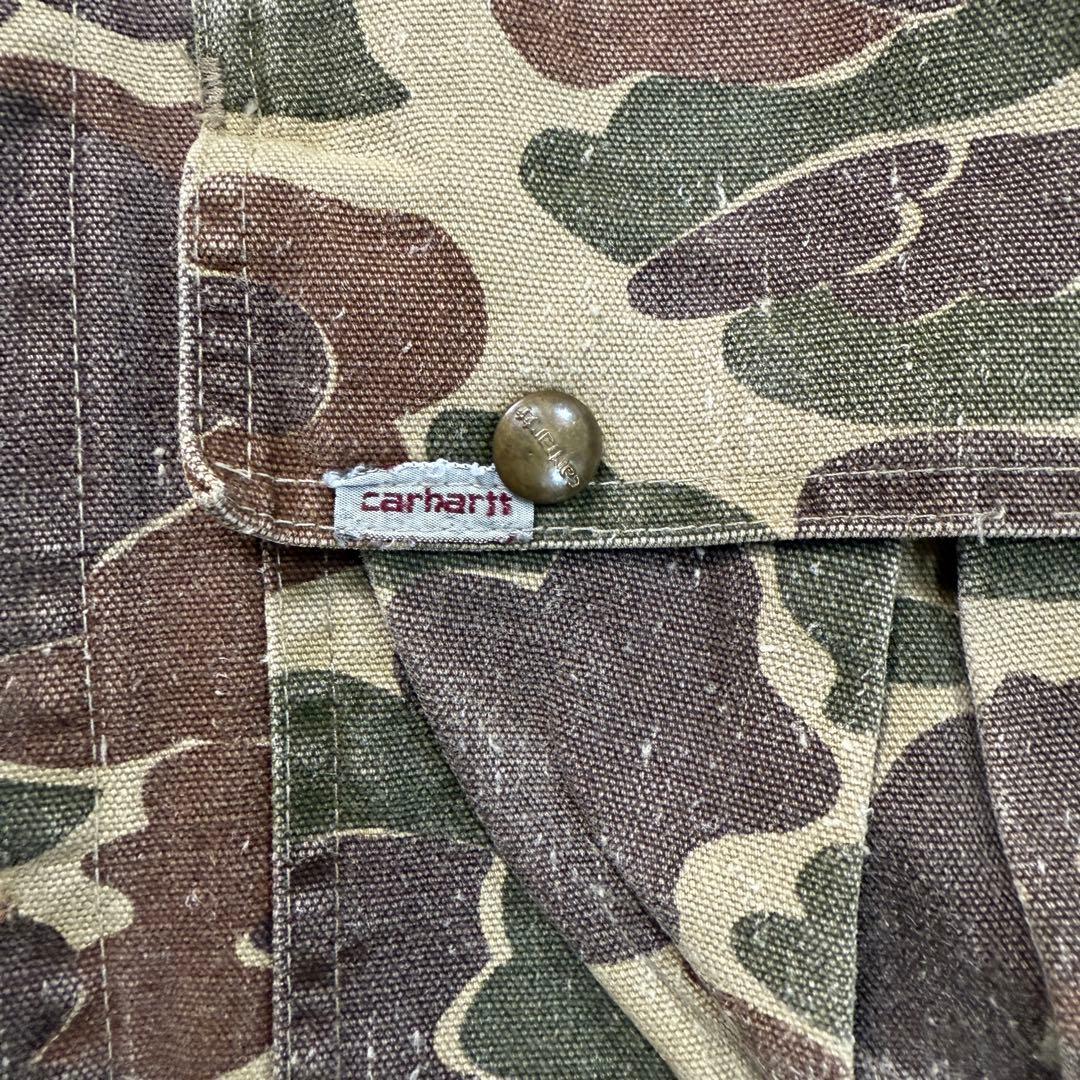 激レア80s■カーハート【L】USA製ハンティングジャケット カバーオール 迷彩