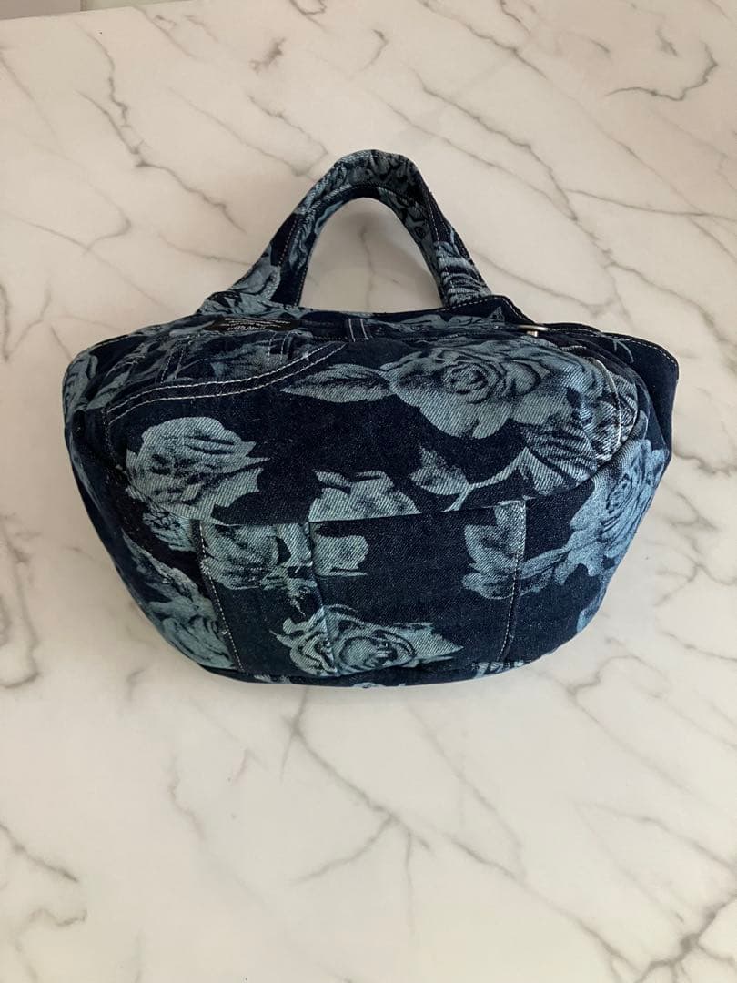 883 にさおり　花柄デニムリメイクバック　ハンドメイド2点