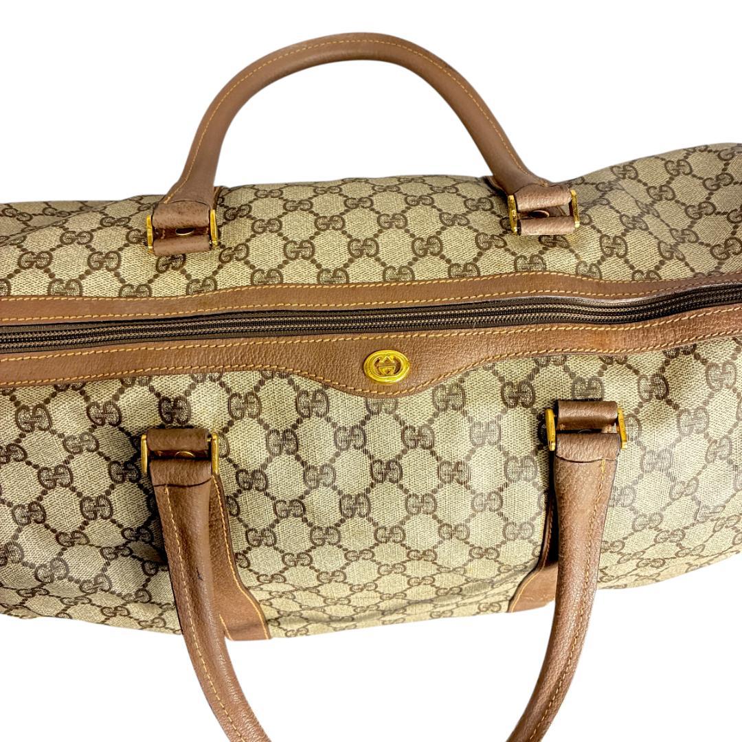 GUCCI OLD GGキャンバス ボストンバッグ ブラウン 70s 80s