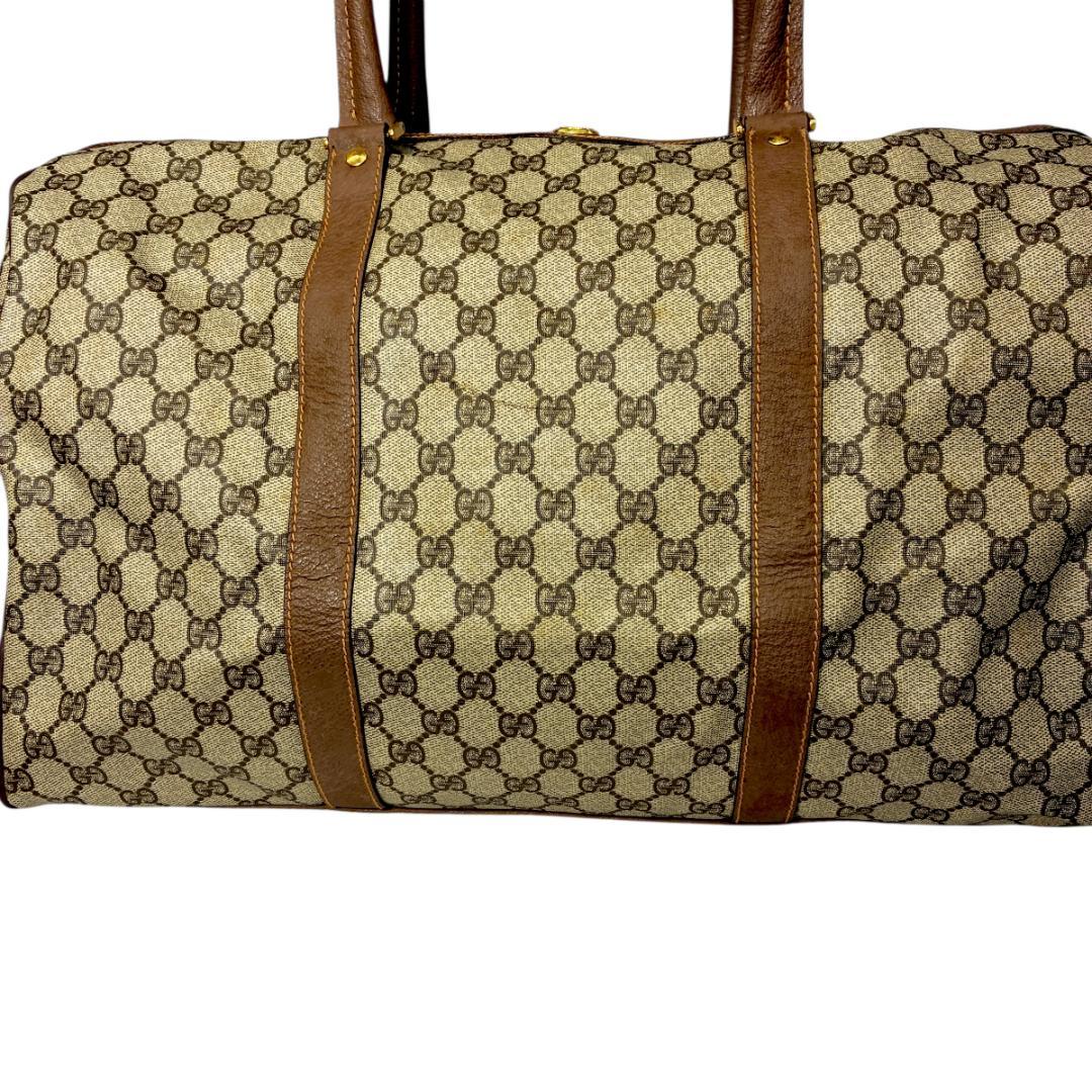 GUCCI OLD GGキャンバス ボストンバッグ ブラウン 70s 80s