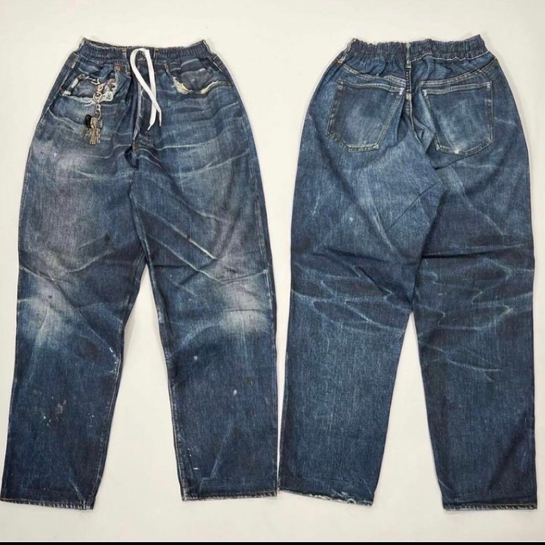 美品 Fake Vintage Denim Easy Pants Type-47