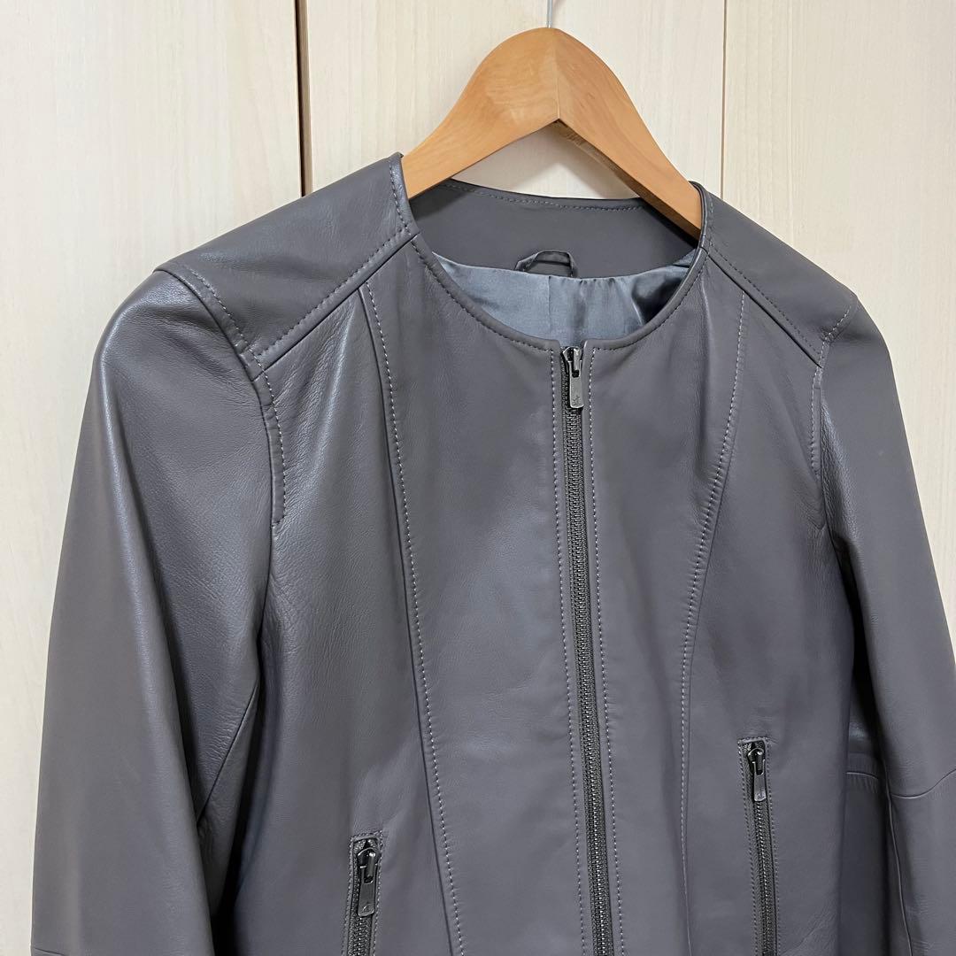 ANAYI アナイ ノーカラーライダースジャケット