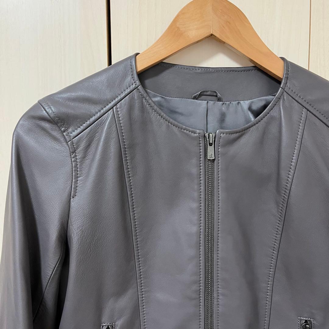 ANAYI アナイ ノーカラーライダースジャケット